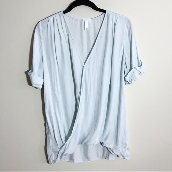 Leith Tops - Leith Draped Short Sleeve Blouse